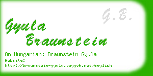 gyula braunstein business card